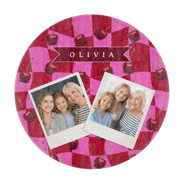 Personalized Cherry Gingham Retro Custom Name (Framsidan)