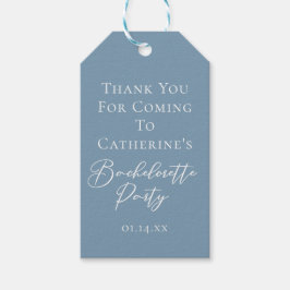 Personalized Chic Dusty Blue Bachelorette Party Presentetikett