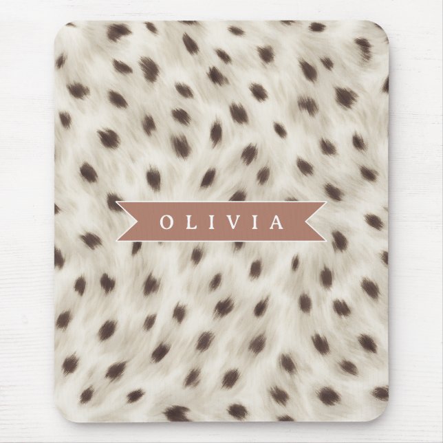Personalized Chic Neutral Leopard Animal Print Musmatta (Framsidan)