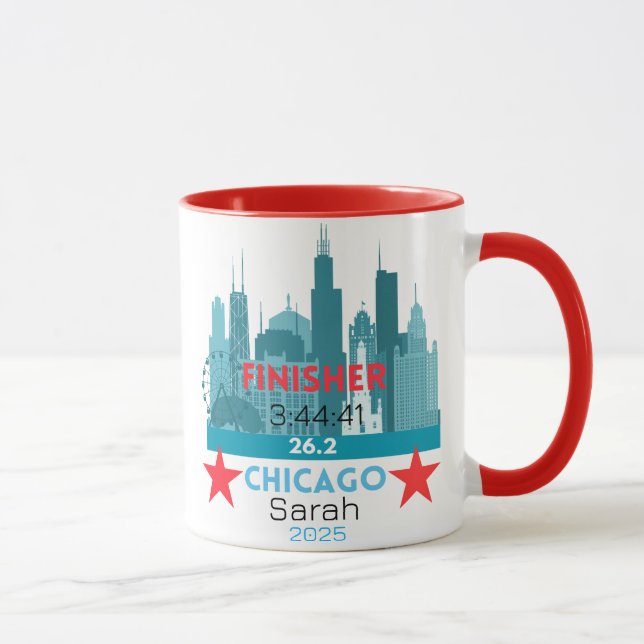 Personalized Chicago Marathon 2025 Gift For Runner Mugg (Höger)
