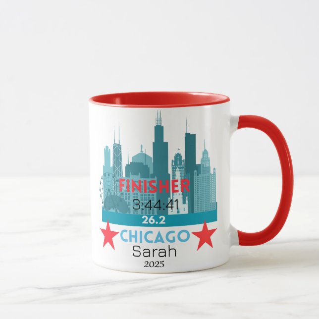 Personalized Chicago Marathon 2025 Gift For Runner Mugg (Höger)
