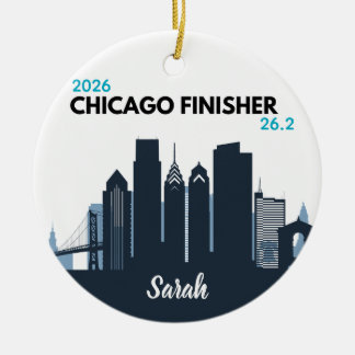 Personalized Chicago Marathon Unique Running Gift Julgransprydnad Keramik