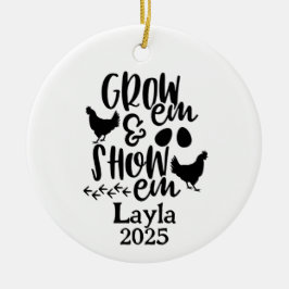 Personalized Chicken 4H Farm Ornament