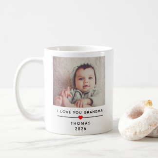 Personalized Child Photo Mug for Grandma with Name Kaffemugg