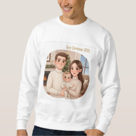 Personalized Child’s First Christmas Hoodie – Men’ Lång Ärmad Tröja