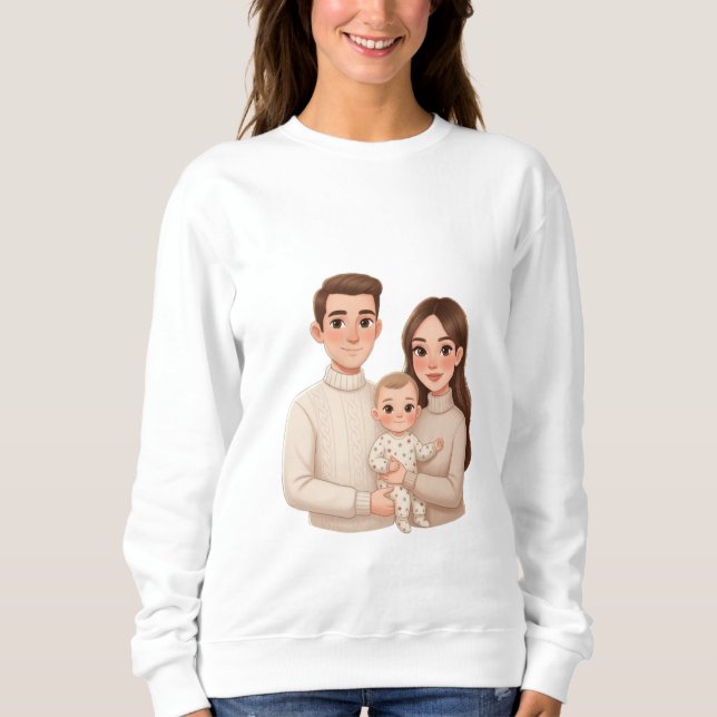 Personalized Child’s First Christmas Hoodie – Men’ T Shirt (Framsida)
