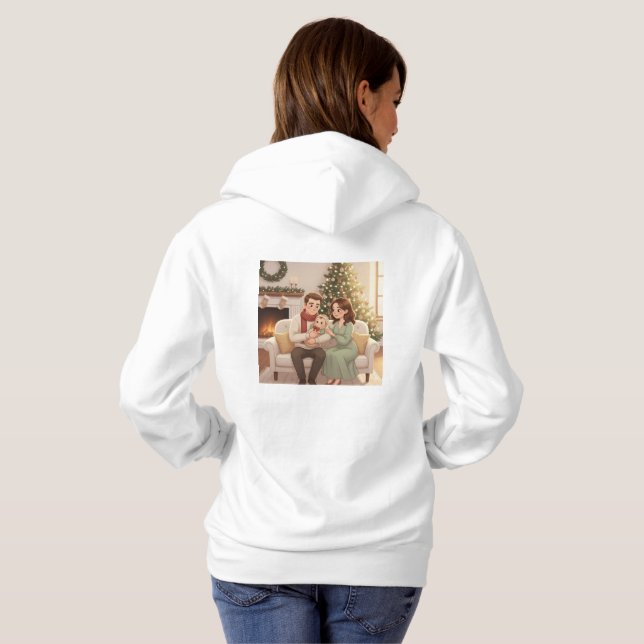 Personalized Child’s First Christmas Hoodie T Shirt (Hel baksida)