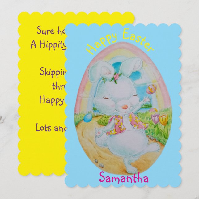 PERSONALIZED CHILDREN'S EASTER GREETING CARD  (Fram/baksida)
