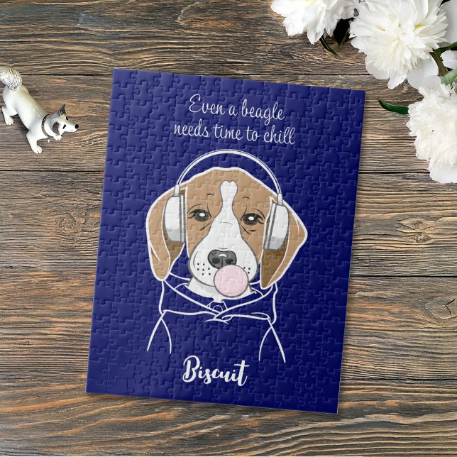 Personalized Chilling Dog Funny Beagle Pussel (Skapare uppladdad)