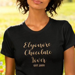 Personalized Chocolate Lover Name Established T Shirt