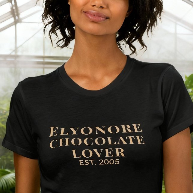 Personalized Chocolate Lover Name Established T Shirt (Skapare uppladdad)