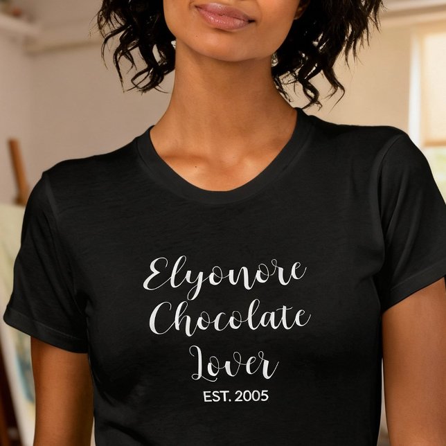 Personalized Chocolate Lover Name Established T Shirt (Skapare uppladdad)