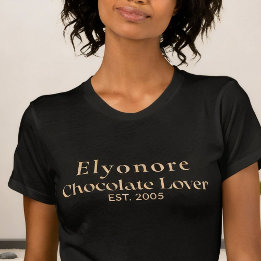 Personalized Chocolate Lover Name Established T Shirt