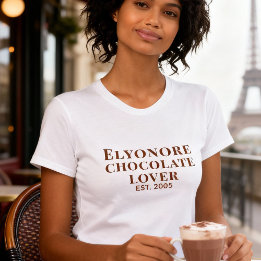 Personalized Chocolate Lover Name Established T Shirt