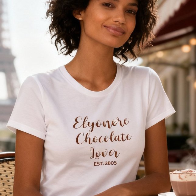 Personalized Chocolate Lover Name Established T Shirt (Skapare uppladdad)