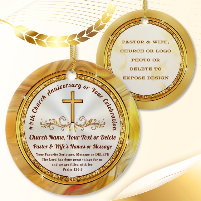 Personalized Christian Christmas Ornaments, PHOTO Julgransprydnad Keramik (Pastor Ornament. Bible verse ornaments. Church anniversary ideas. Personalized Christian Ornaments. )