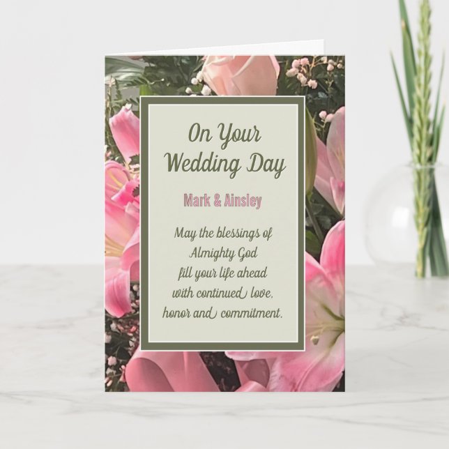 Personalized Christian Wedding blessings card Helgkort (Framsida)