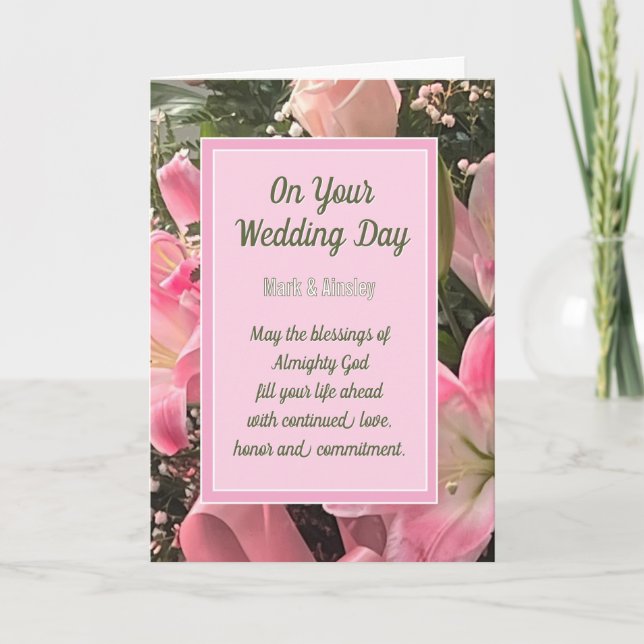 Personalized Christian Wedding blessings card Helgkort (Framsida)
