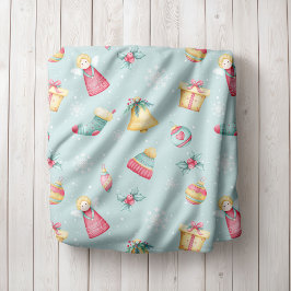 Personalized Christmas Angels Fleece Blanket