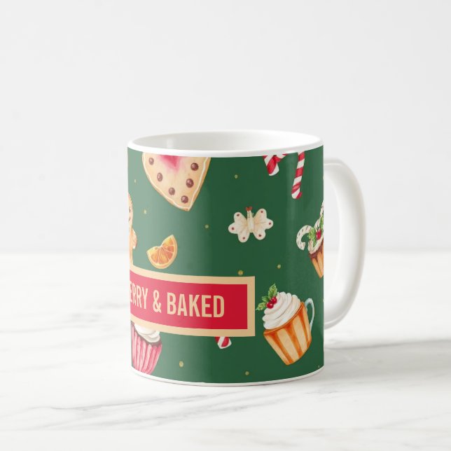 Personalized Christmas Baking Pattern Kaffemugg (Framsida höger)