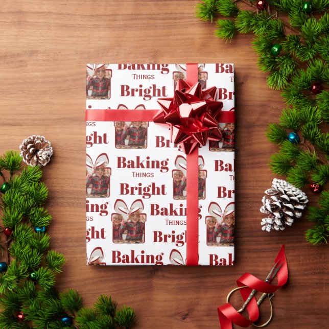 Personalized Christmas Baking Photo  Presentpapper (Julgåva)