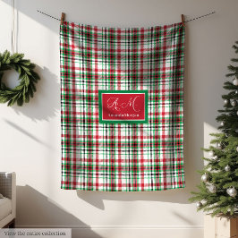 Personalized Christmas Blanket Classic Plaid Gift Fleecefilt
