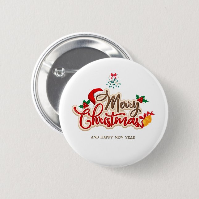 Personalized Christmas Button–Custom Seasonal Pin Knapp (Framsida & baksida)