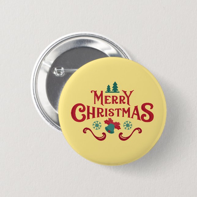 Personalized Christmas Button–Custom Seasonal Pin Knapp (Framsida & baksida)