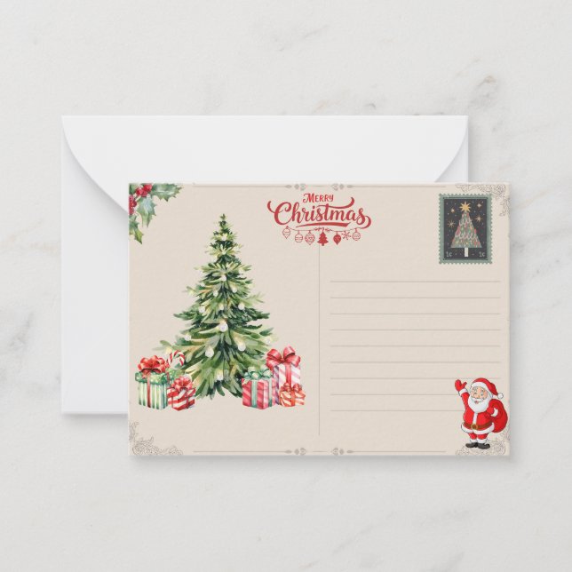 Personalized Christmas Card – Custom Holiday  Anteckningskort (Framsida)