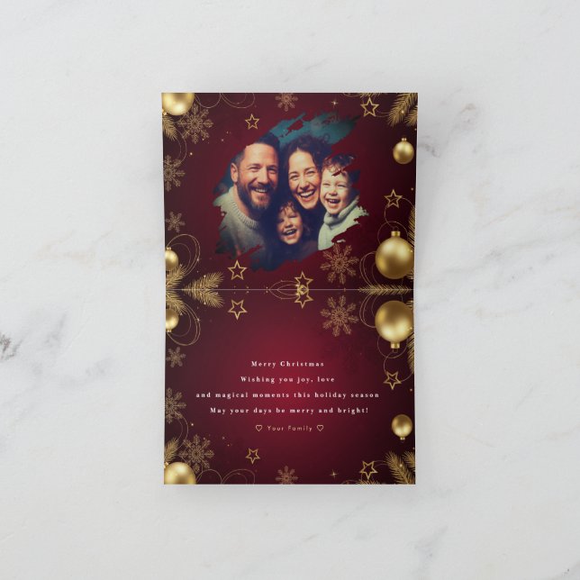 Personalized Christmas Card with Custom Message Tack Kort (Inuti)