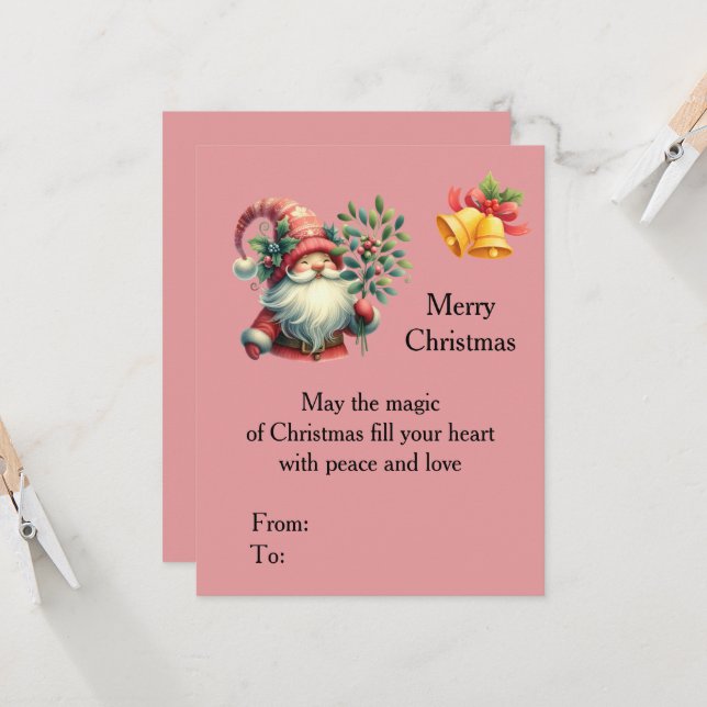Personalized Christmas Card with Santa Claus (Fram/Back In Situ)