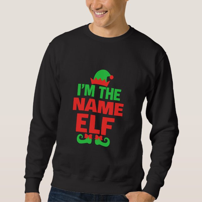 Personalized Christmas Elf Lång Ärmad Tröja (Framsida)