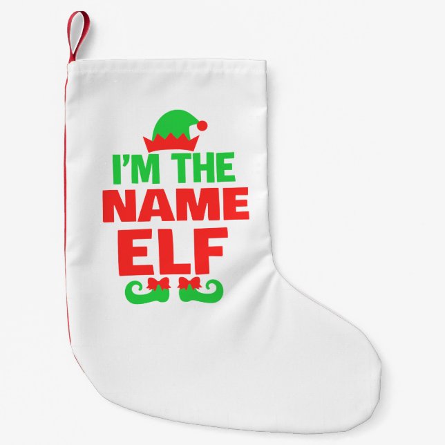 Personalized Christmas Elf Liten Julstrumpa (Framsidan)