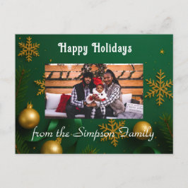 Personalized Christmas Family Photo Postcard Vykort