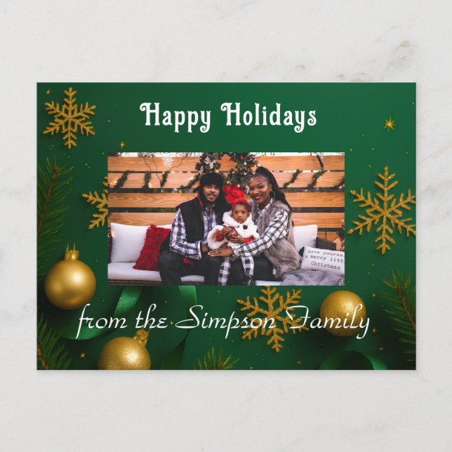 Personalized Christmas Family Photo Postcard Vykort (Framsida)