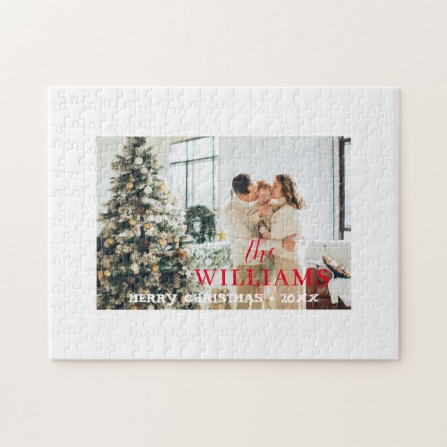 Personalized Christmas Family Photo Pussel (Horisontell)