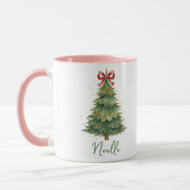 Personalized Christmas Gift -Ribboned Christmas Tr Mugg