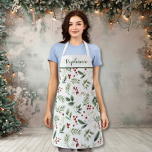 Personalized Christmas Greenery & Red Berries
