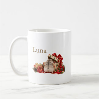 Personalized Christmas Hamster Exploring Gifts Mug Kaffemugg