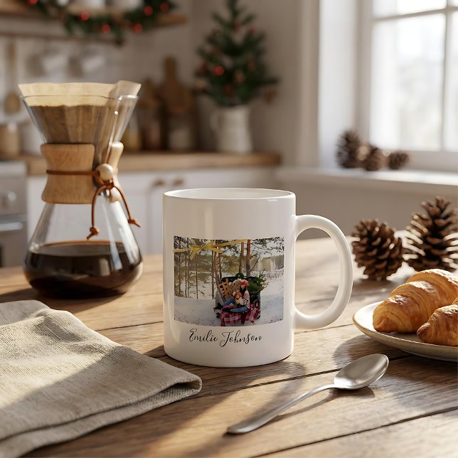 Personalized christmas holiday photo x Mas tee Jumbo Mugg (Skapare uppladdad)