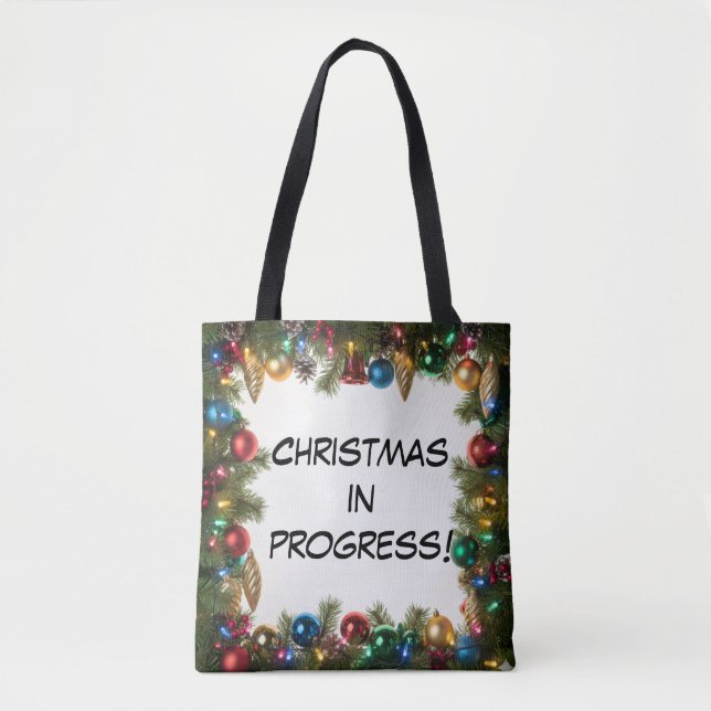 Personalized Christmas In Progress - Tygkasse (Framsida)