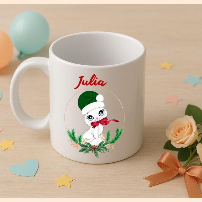 Personalized Christmas kitty – Holiday Kaffemugg (Skapare uppladdad)