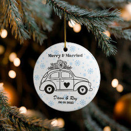 Personalized Christmas Married Ornament, Custom  Julgransprydnad Keramik
