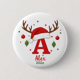 Personalized Christmas Monogram A Santa Hat Knapp