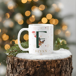 Personalized Christmas Monogram F Mug Kaffemugg