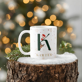 Personalized Christmas Monogram K Mug Kaffemugg