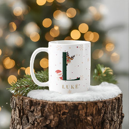 Personalized Christmas Monogram L Mug Kaffemugg
