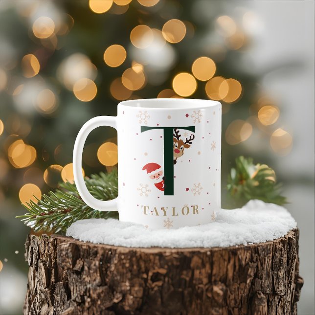 Personalized Christmas Monogram T Mug Kaffemugg (Skapare uppladdad)