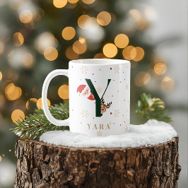 Personalized Christmas Monogram Y Mug Kaffemugg