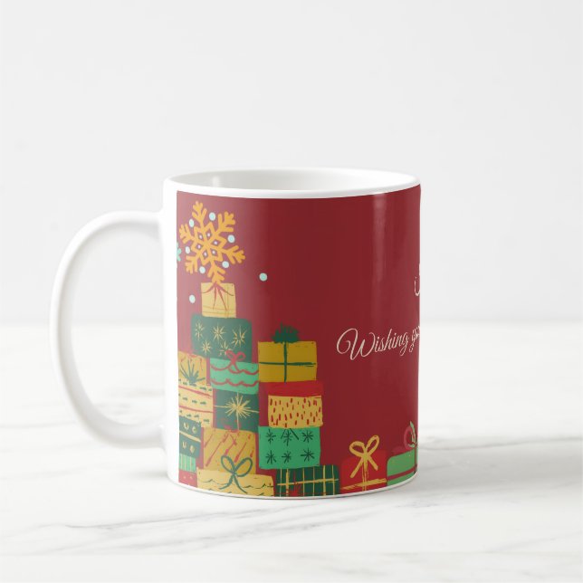Personalized Christmas Mug – Cozy Holiday Design Kaffemugg (Vänster)